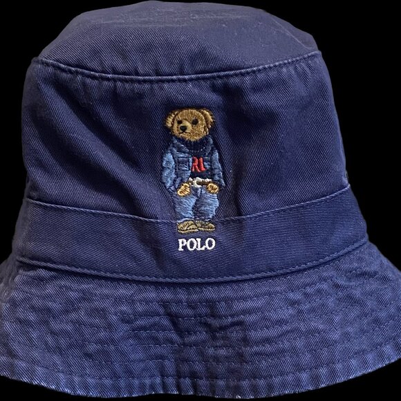 NWT Men's Women's Ralph Lauren Polo Bear 100% Cotton Twill Bucket Hat S/M/L/XL - Picture 3 of 5